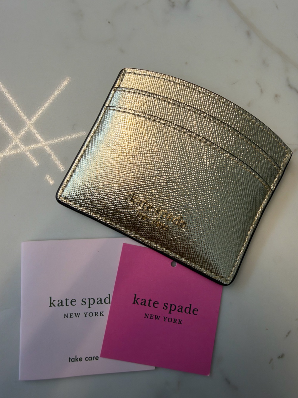 kate spade Metallic Gold Cardholder